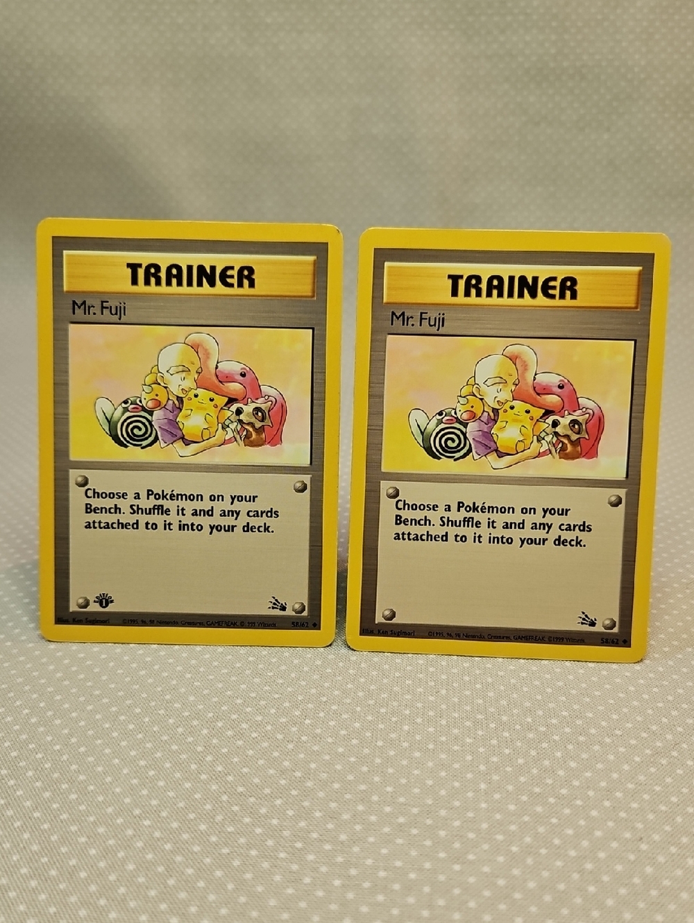 1999 Pokemon Trainer Mr. Fuji 58/62 Fossil 1st Edition & Regular Card Lot 2